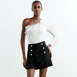 Zara Gold Button Shorts